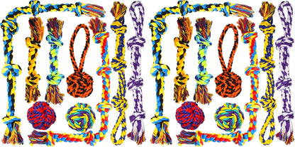SHARLOVY Large Tough Chew Toys for Aggressive Chewers, 9 Pack Dog Rope Toys