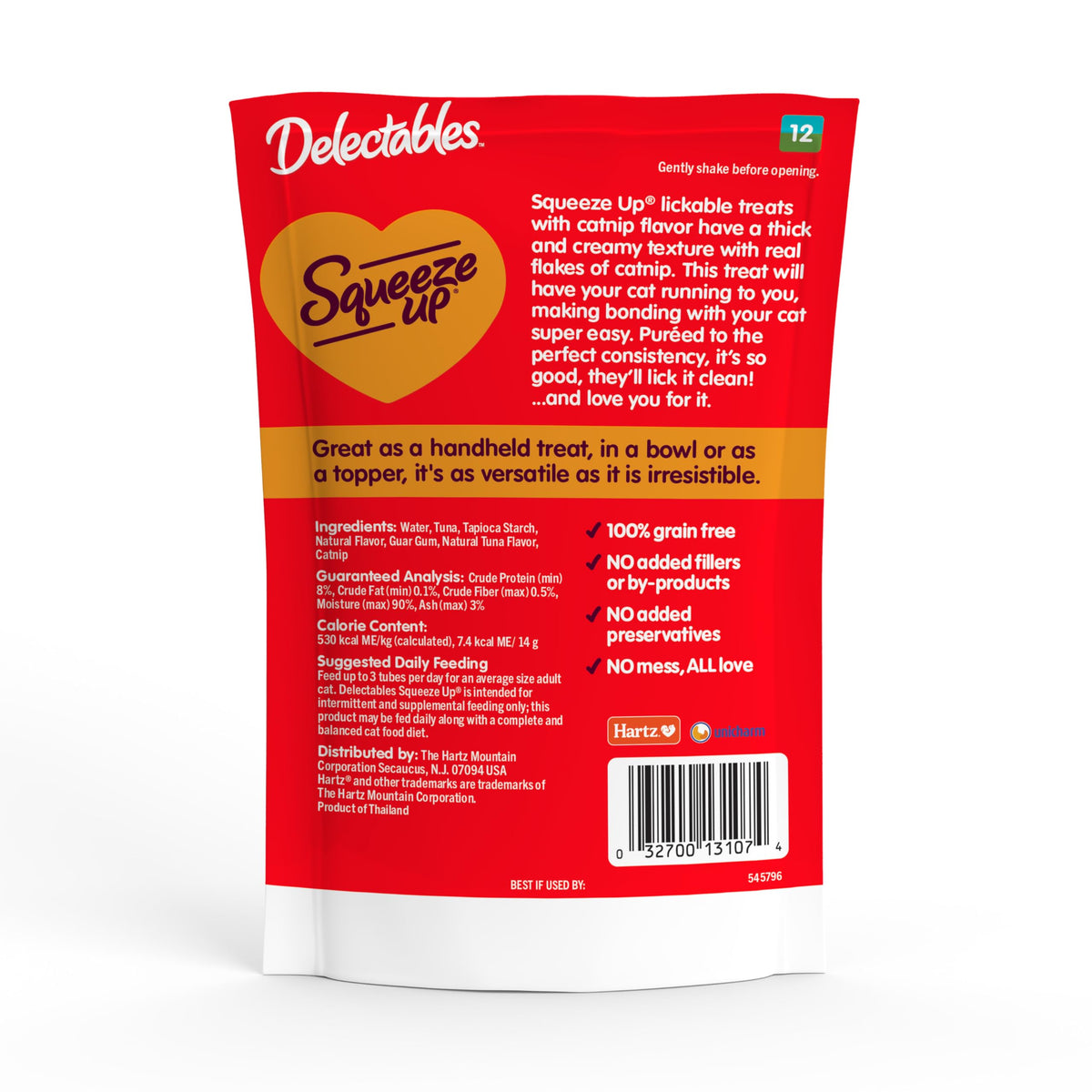 Delectables Squeeze Up Catnip Variety Pack, Creamy Squeezable Puree, Lickable Wet Cat Treats, Grain Free, No-Added Fillers, No-by-Products, No-Added Preservatives, 20 Count, 0.5 Ounces (Pack of 4)