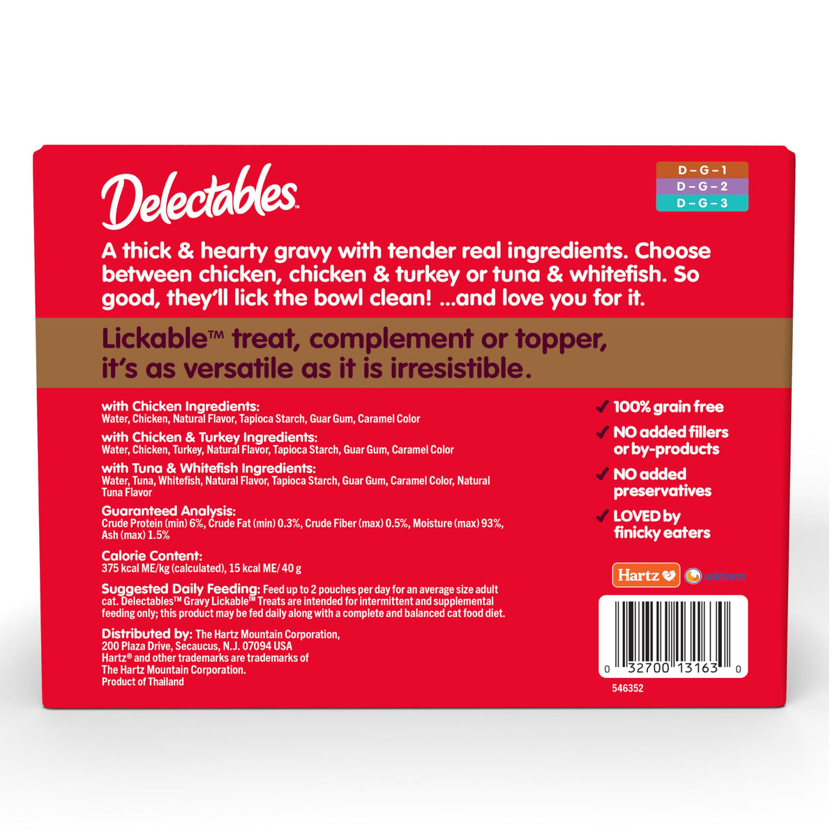 Delectables Lickable Treat Gravy Wet Cat Treat Variety Pack, Food Topper, Hydrating, Grain-Free, No Fillers, By-Products, Added Preservatives, 1.4oz Pouch, 12ct