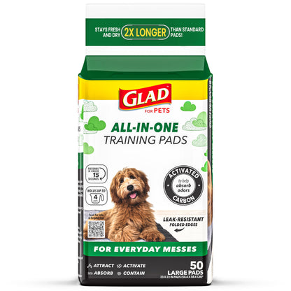Glad for Pets Activated Carbon Disposable Dog Training Pads, 100 Count