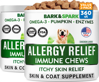 Omega 3 + Fish Oil for Dogs - Skin & Coat Support, Itch & Allergy Relief