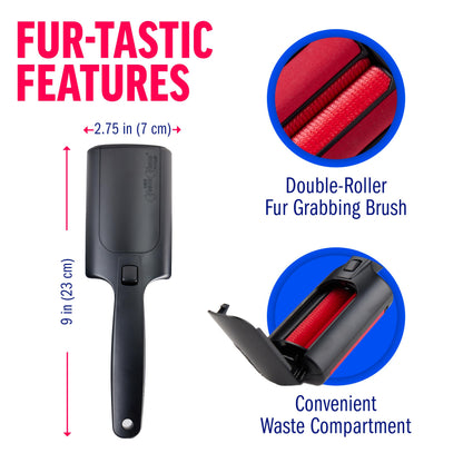 ChomChom Roller Pet Hair Remover – Original Size Reusable Lint Roller for Cat & Dog Hair on Furniture, Couch, Carpet, Car, Rugs & Bedding – Portable, Eco-Friendly (White)