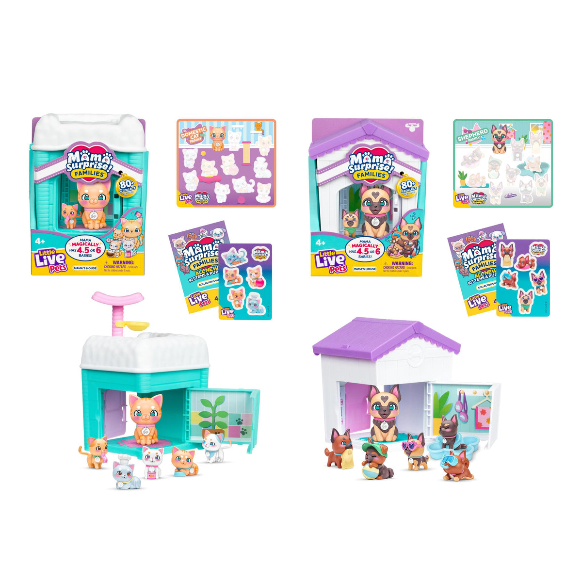 Little Live Pets Mama Surprise Families Pet Vet Playset, Baby Care Clinic Animal Hospital Play Set, 3 Puppies, Accessories, Vet Toys for Kids 5+