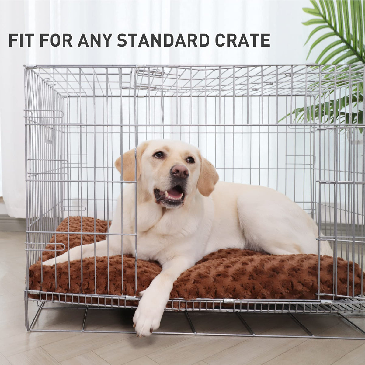 KSIIA Washable Dog Bed Medium Size Dog Crate Bed Plush Pet Mat 35"x23" Gray