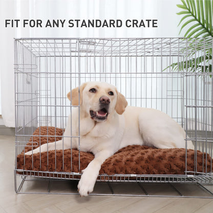 KSIIA Washable Dog Bed Medium Size Dog Crate Bed Plush Pet Mat 35"x23" Gray