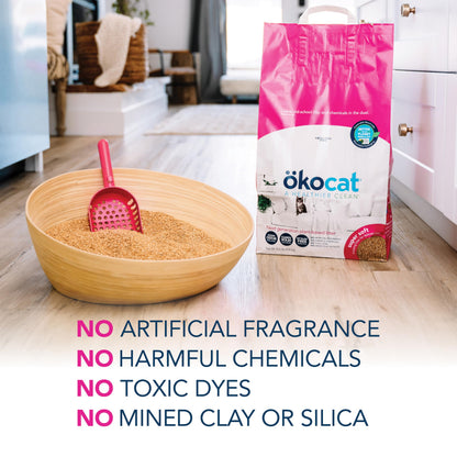 ökocat Low Tracking Natural Wood Clumping Cat Litter, Odor Control 14 Lbs