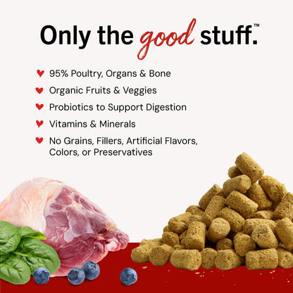 Stella & Chewy's Freeze-Dried Raw Chicken Meal Mixers- Dog Food Topper & Mixer - Made with 95% Cage-Free Chicken, Organs & Bone - Perfect for Picky Eaters - Grain-Free, 2.19 Pound (Pack of 4)
