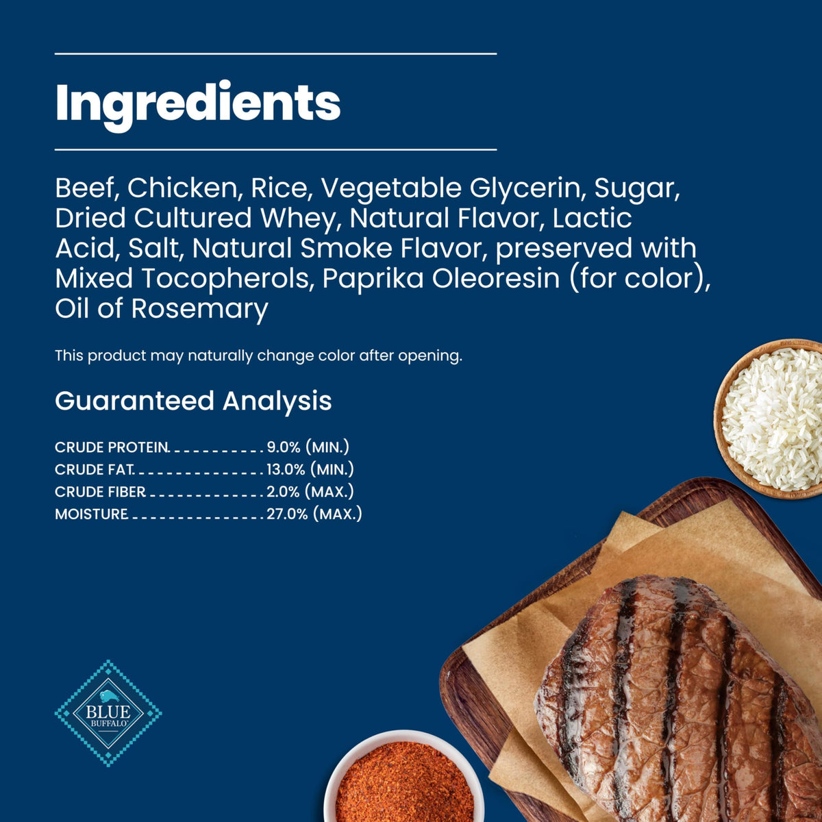Blue Buffalo Nudges Grillers Steak Dog Treats, 16 oz