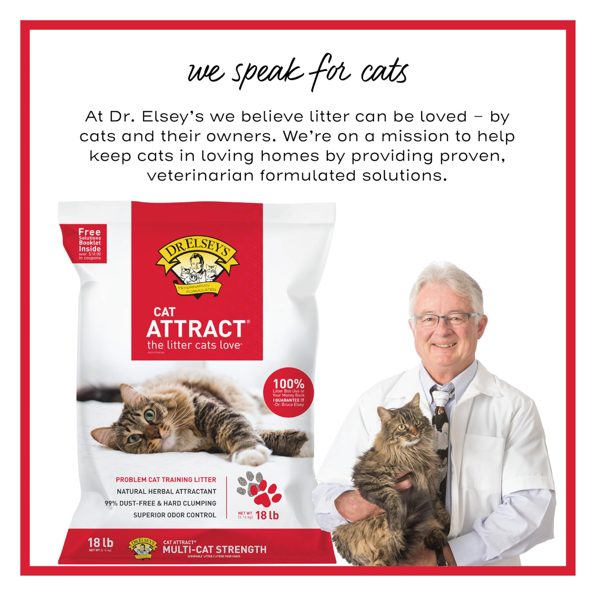 Dr. Elsey's Cat Attract Clumping Clay Cat Litter 40 lb. Bag
