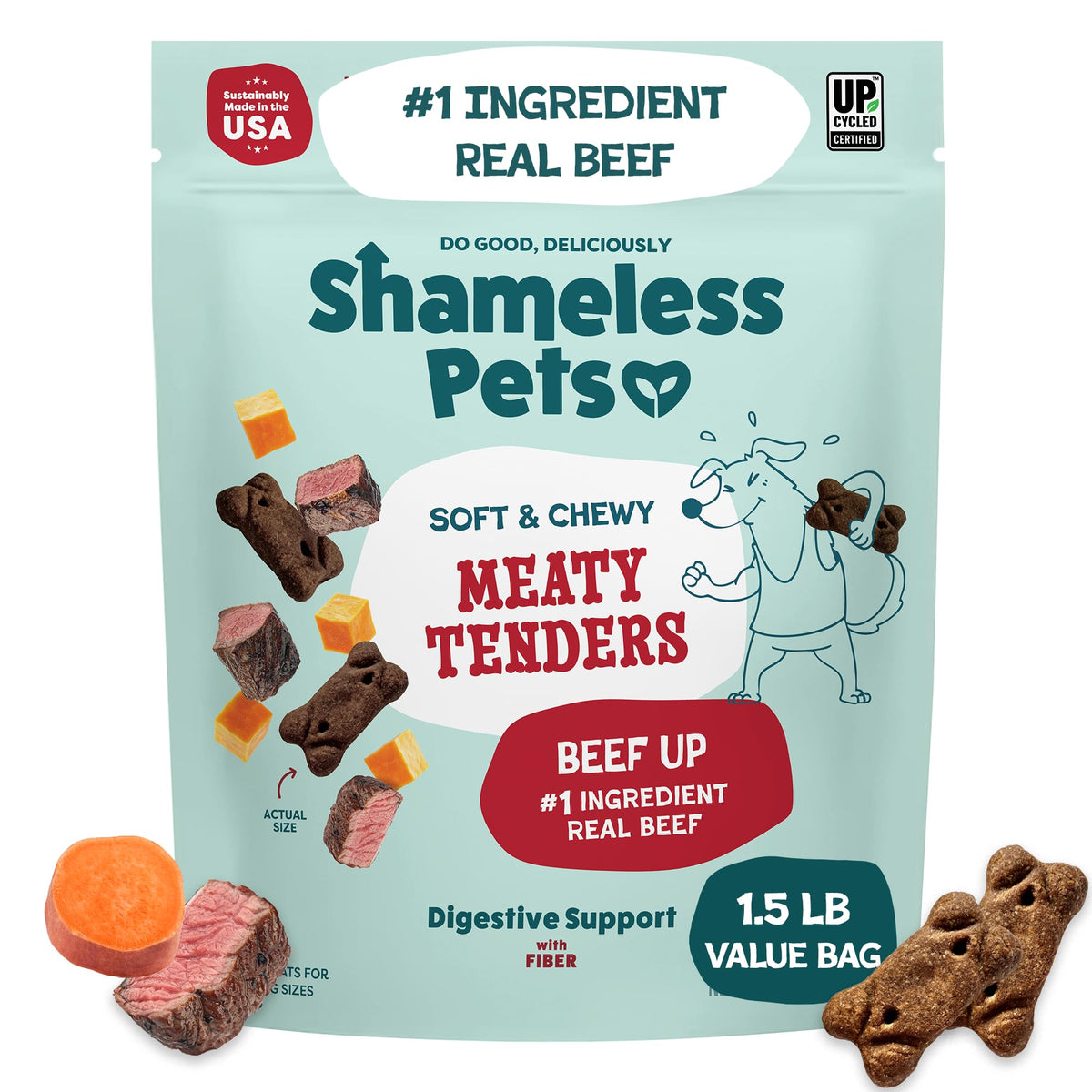 Shameless Pets Meaty Tenders Variety Pack, Soft Dog Treats, 8 Ounce (Pack of 6)