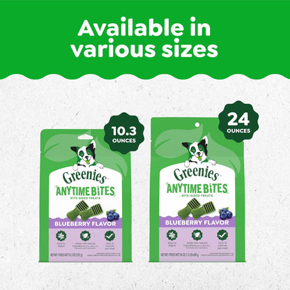 Greenies Anytime Bites Dog Treats, Blueberry Flavor, 10.3 oz
