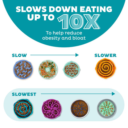 Outward Hound Fun Feeder Slo Bowl Dog Slow Feeder, Wave, Pink, 5.8"
