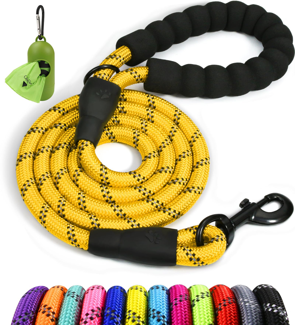 Taglory Rope Dog Leash for Medium Large Dogs, 6 FT Padded Handle, Turquoise
