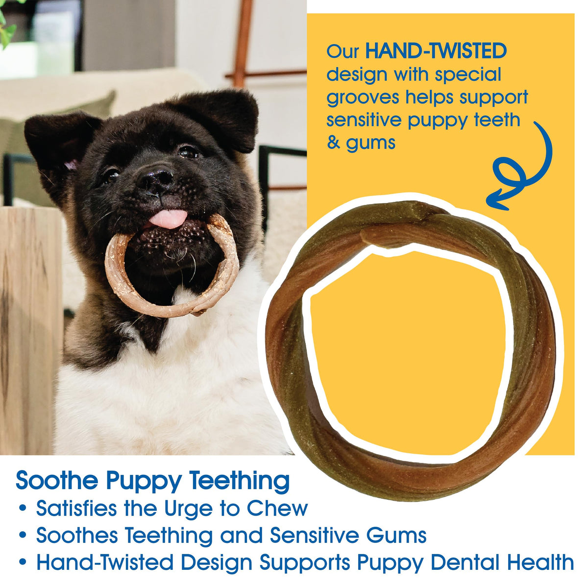 N-Bone Puppy Teething Rings, Chicken Flavor, Natural Puppy Teething Chews & Chew Treats, Helps Soothe Teething Gums, Calcium Enriched, 6 Rings