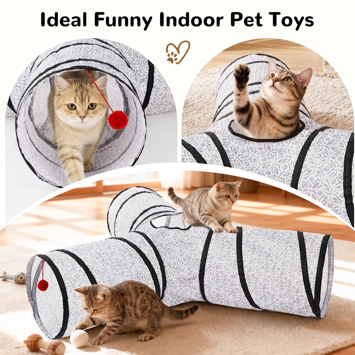 Tempcore Pet Tunnel Tube Cat Toys, Cat Tunnels for Indoor Cats