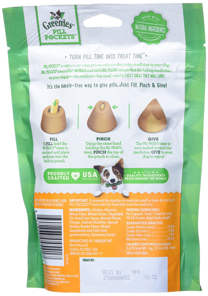 Greenies Pill Pockets Large Size Dog Treats, Peanut Butter, 15.8 oz