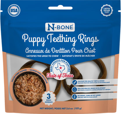 N-Bone Puppy Teething Rings, Chicken Flavor, Natural Puppy Teething Chews & Chew Treats, Helps Soothe Teething Gums, Calcium Enriched, 6 Rings