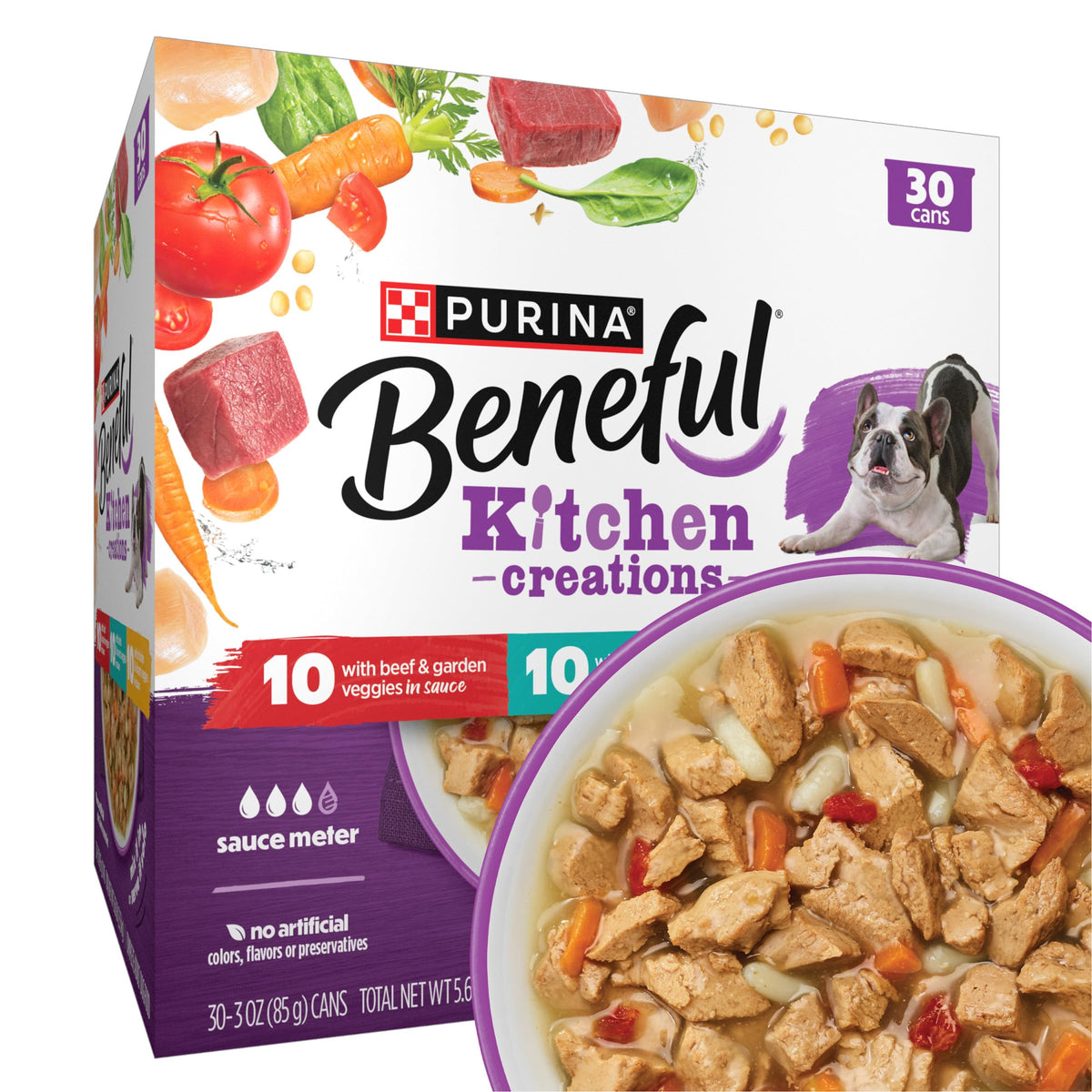 Beneful Purina Kitchen Creations Wet Dog Food in Sauce, Lamb, (12) 3 oz Can