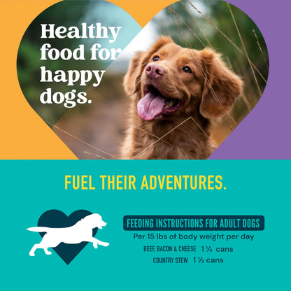 A Strong Heart Chopped Dog Food, Real Beef Dinner, 13.2oz Cans, 12pk