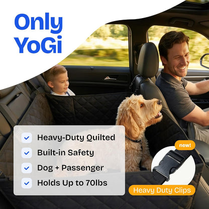 Half Hammock Dog Seat Cover for Back Seat - Waterproof Half Backseat Dog Cover, Space Saving Split Seat Design, Universal Fit & Heavy Duty Pet Restraint