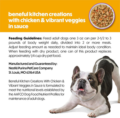 Beneful Purina Kitchen Creations Wet Dog Food, Chicken, (12) 3 oz Can