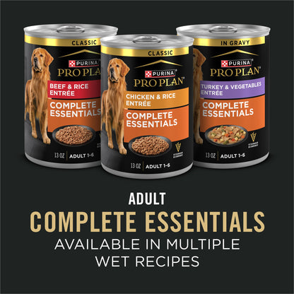 Purina Pro Plan Complete Essentials Beef & Rice Dry Dog Food, 35 lb Bag