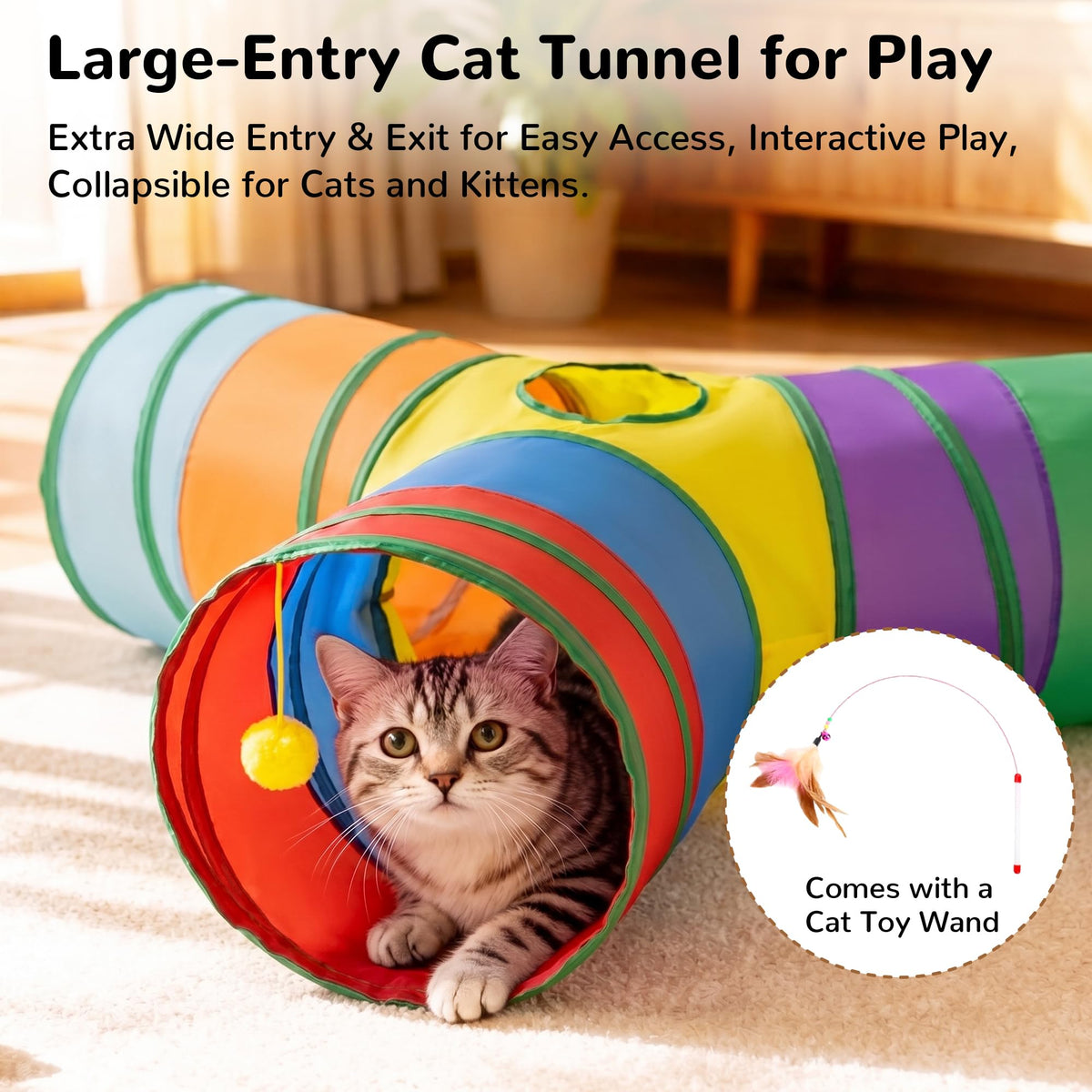 Tempcore Pet Tunnel Tube Cat Toys, Cat Tunnels for Indoor Cats