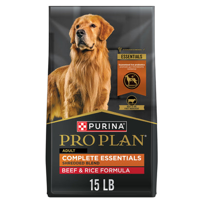 Purina Pro Plan Complete Essentials Beef & Rice Dry Dog Food, 35 lb Bag