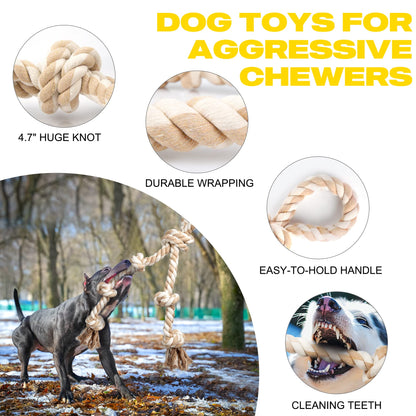 Fida Dog Rope Toys for Aggressive Chewers, Chew Toys for Large Medium Dogs