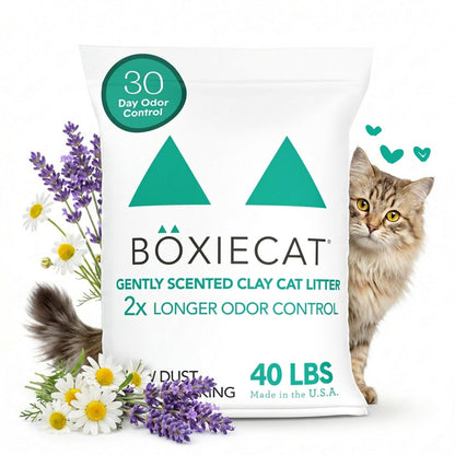 Boxie Premium Unscented Clumping Cat Litter 30+ Day Odor Control 16 lb