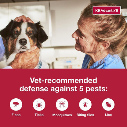 K9 Advantix II Flea & Tick Topical for Large Dogs 21–55 lbs., 2ct