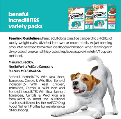 Purina Beneful Small Breed Wet Dog Food Variety Pack, (30) 3 oz Cans