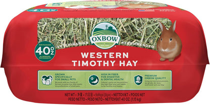 Oxbow Western Timothy Hay, Rabbit & Guinea Pig Hay, High Fiber, USA, 40 oz