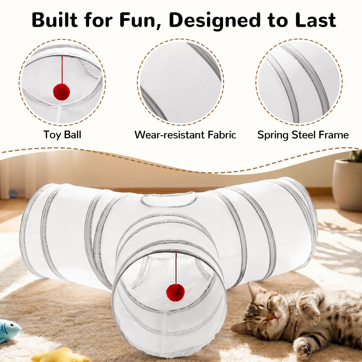 Tempcore Pet Tunnel Tube Cat Toys, Cat Tunnels for Indoor Cats