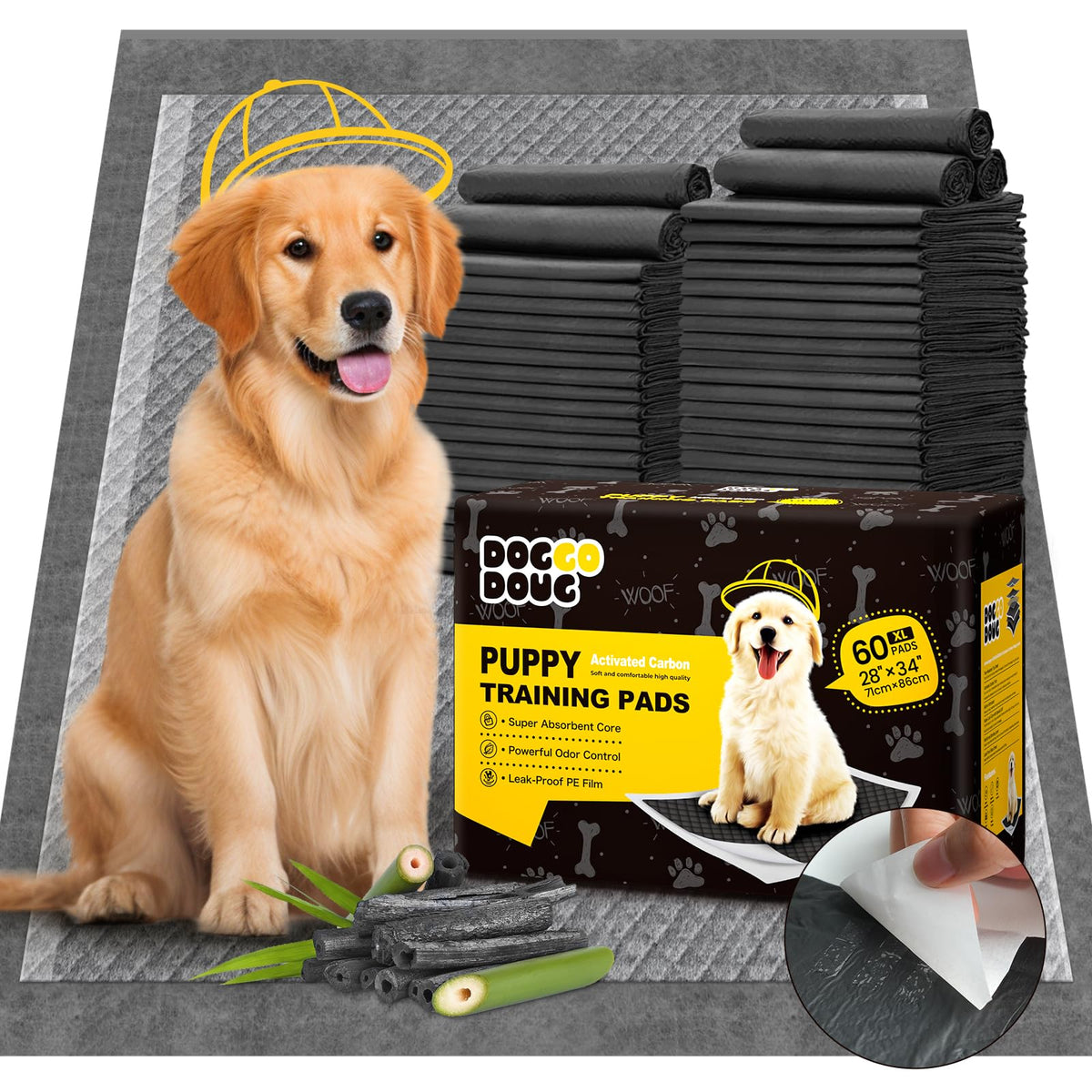 Dog Pee Pads for Dogs Extra Large 31"x47" Count with Tabs