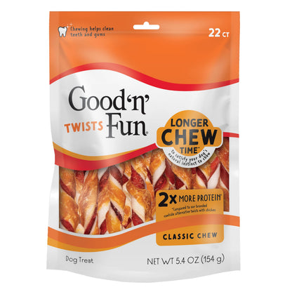 Good 'n' Fun Twists Long-Lasting Dog Treat, 35 Count (12 Pack)