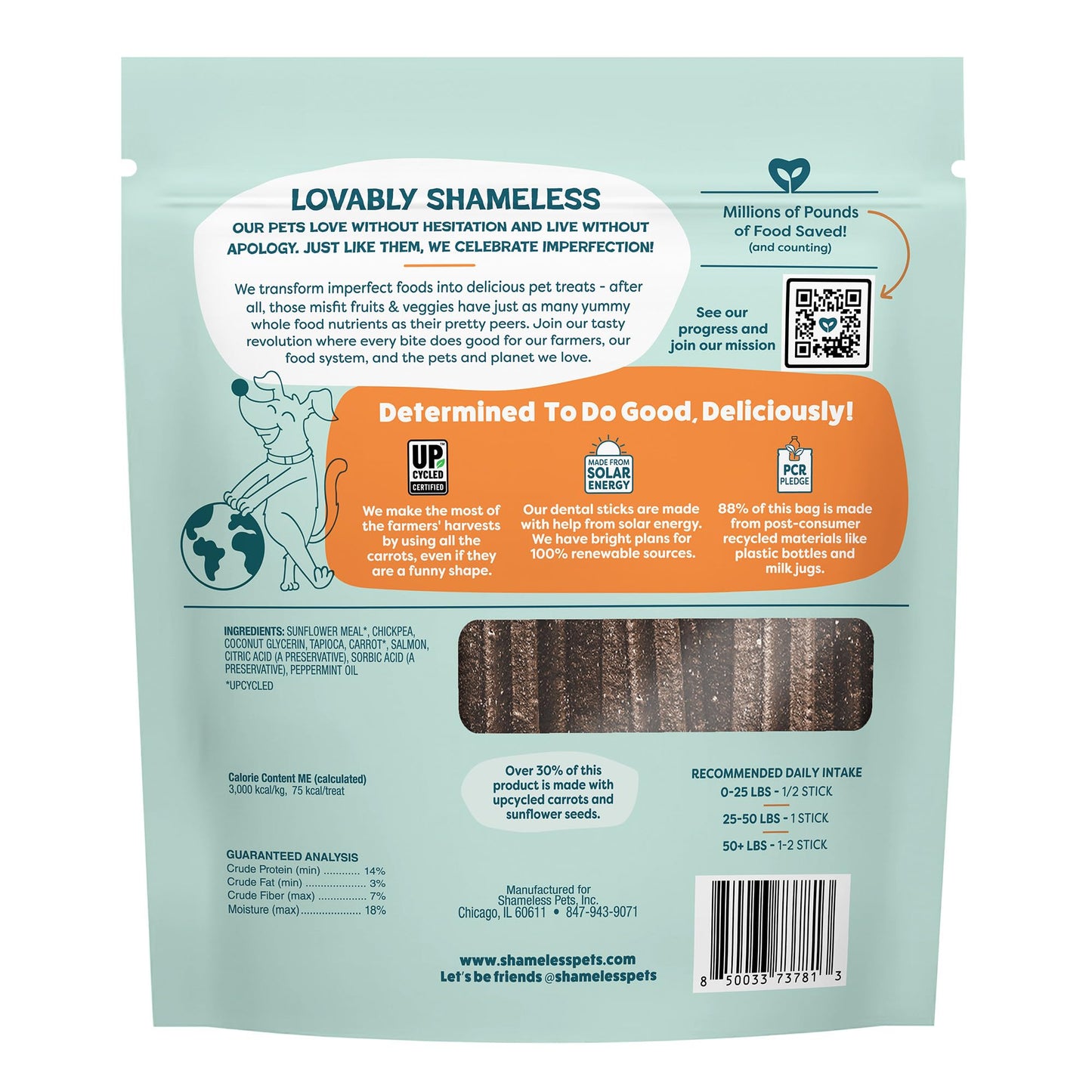 Shameless Pets Blueberry & Mint Dental Chews for Dogs, 8 Chews