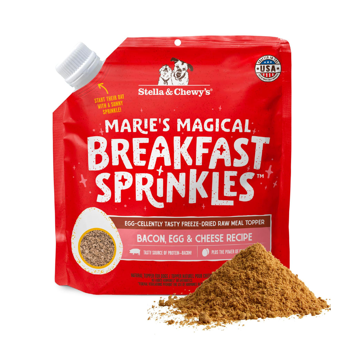 Stella & Chewy’s Freeze-Dried Raw Marie's Magical Dinner Dust – Protein Rich, Grain Free Dog & Puppy Food Topper – Grass-Fed Beef Recipe – 7 oz Bag