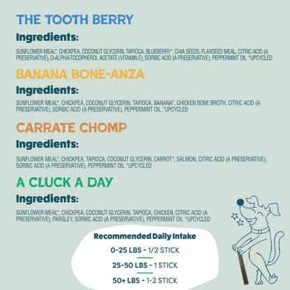 Shameless Pets Blueberry & Mint Dental Chews for Dogs, 8 Chews