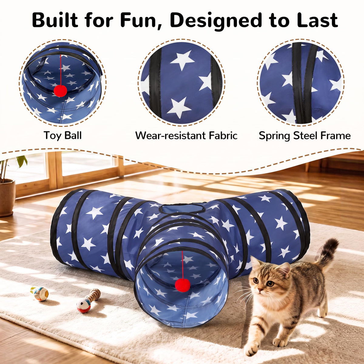 Tempcore Pet Tunnel Tube Cat Toys, Cat Tunnels for Indoor Cats