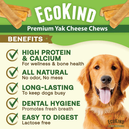 EcoKind Yak Cheese Himalayan Dog Chews, Yak Chews for Small Dogs, 4 Bones