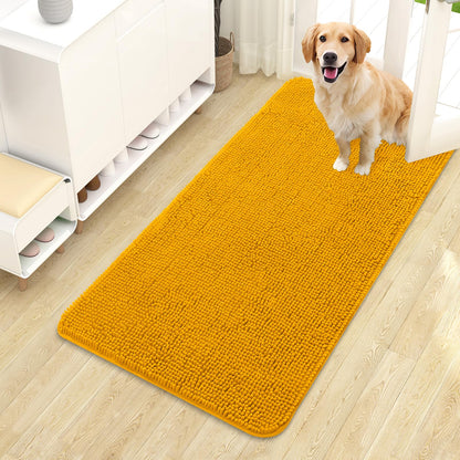 OLANLY Dog Door Mat for Muddy Paws 30x20, Super Absorbent Chenille Mud Mat