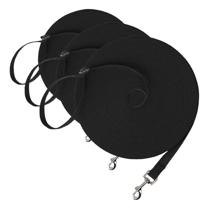 Hi Kiss Dog/Puppy Obedience Recall Training Agility Lead - 15ft 20ft 30ft 50ft 100ft Leash Great for Training, Play, Camping, or Backyard Black