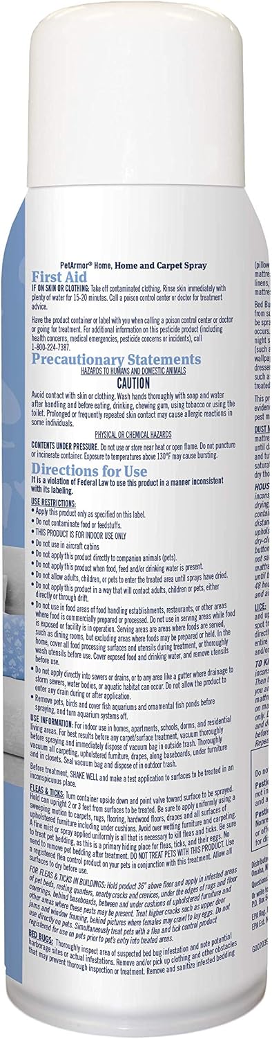 PETARMOR Home and Carpet Spray for Fleas and Ticks, Protect Your Home From Fleas and Eliminate Pet Odor, 16 Ounce