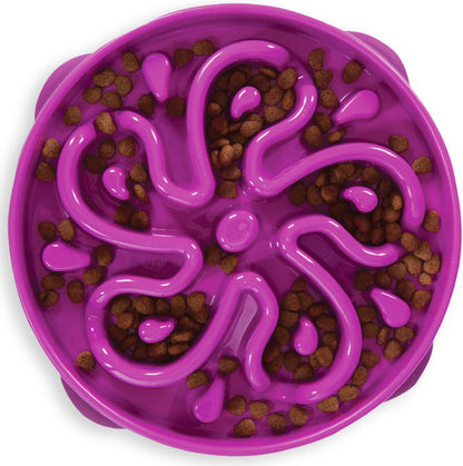 Outward Hound Fun Feeder Slo Bowl Dog Slow Feeder, Wave, Pink, 5.8"