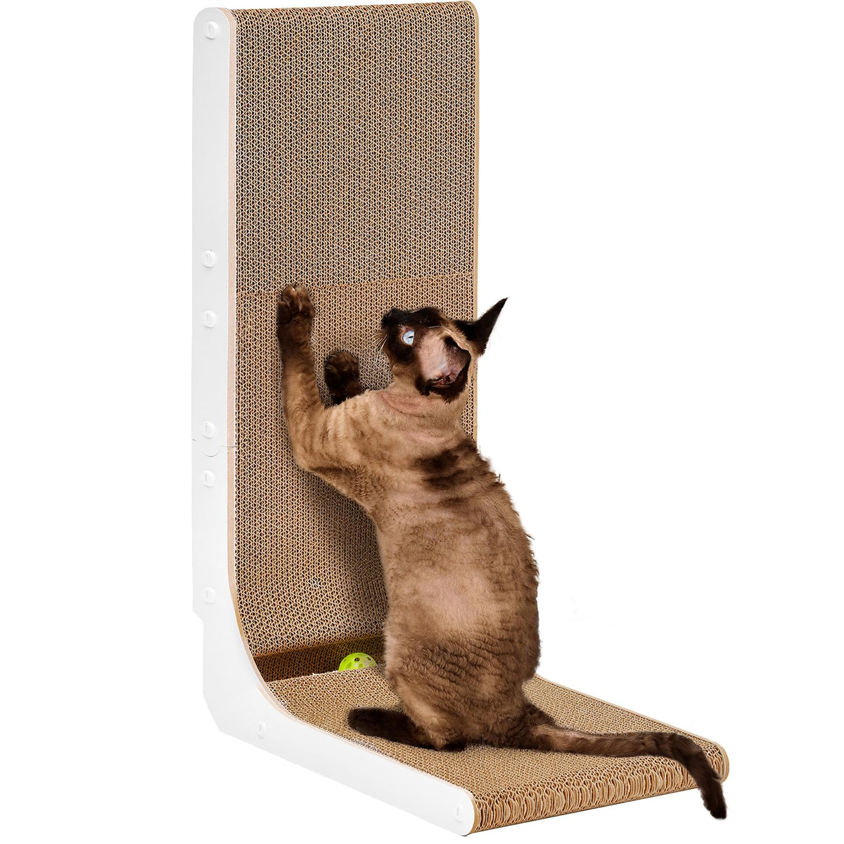 EHEYCIGA Cardboard Cat Scratcher for Indoor Cats, 32 Inch, Brown