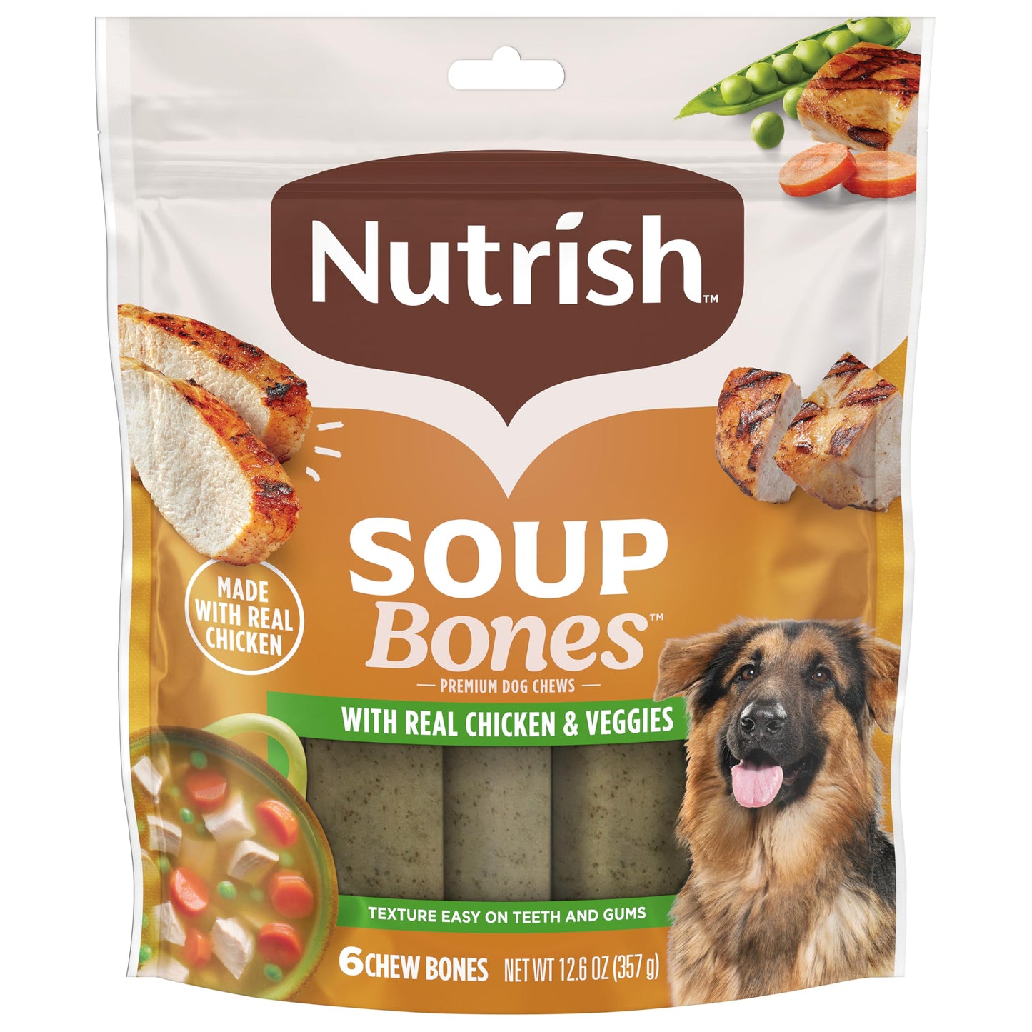 Nutrish Soup Bones Chicken Dog Chews, 23.1 oz. Bag, 11 Treats (Rachael Ray)