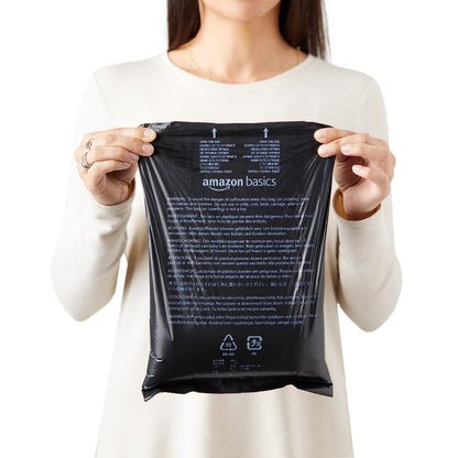 Basics Dog Poop Leak Proof Bags with Dispenser and Leash Clip, Unscented, 13" x 9" Large Size, 300 Count