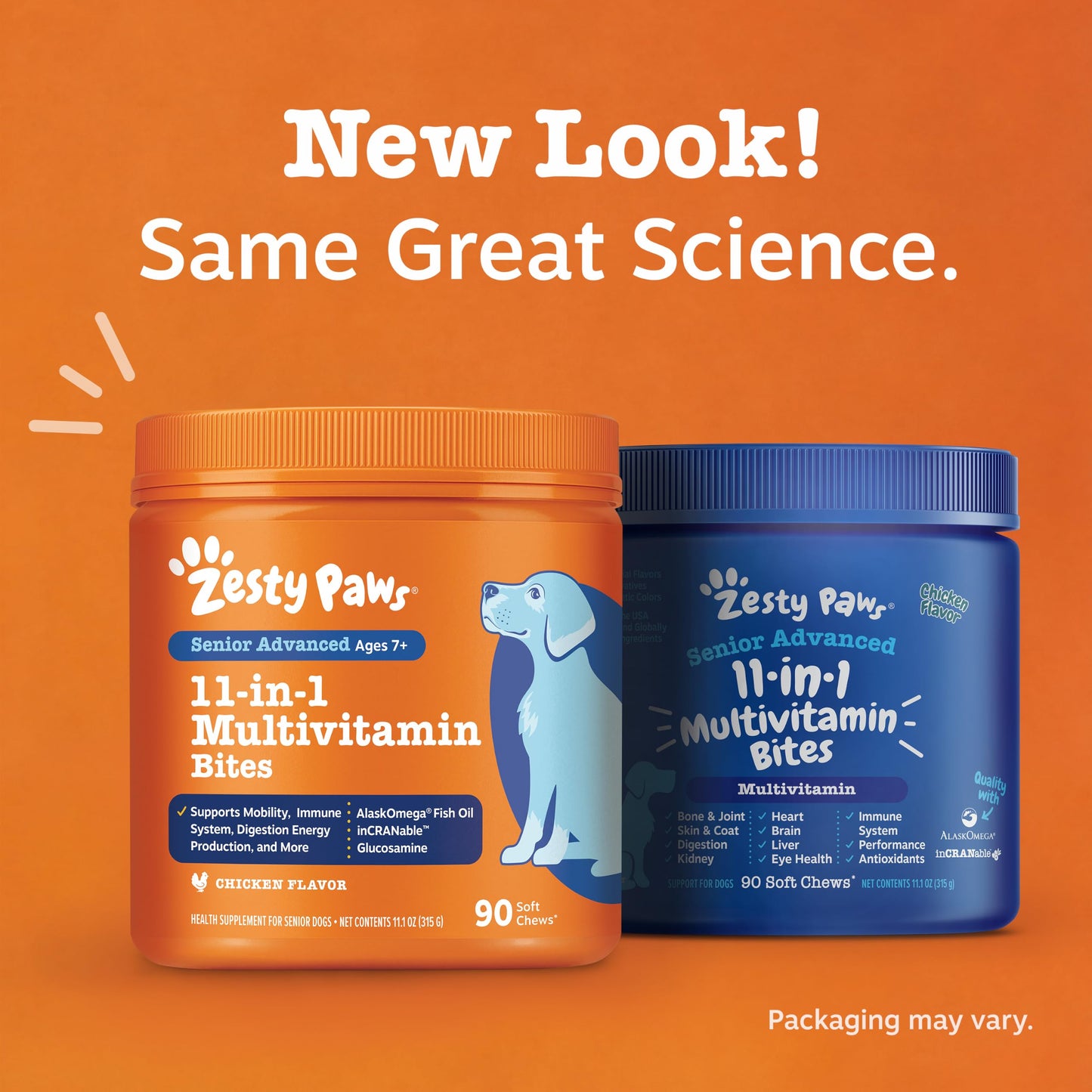 Zesty Paws Dog Multivitamin + Glucosamine for Dogs - Peanut Butter, 90 Ct