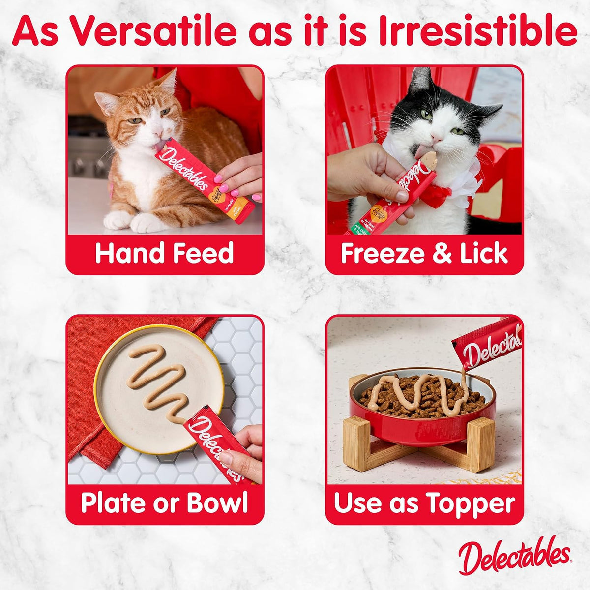 Delectables Squeeze Up Catnip Variety Pack, Creamy Squeezable Puree, Lickable Wet Cat Treats, Grain Free, No-Added Fillers, No-by-Products, No-Added Preservatives, 20 Count, 0.5 Ounces (Pack of 4)
